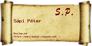 Sápi Péter névjegykártya