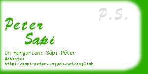 peter sapi business card